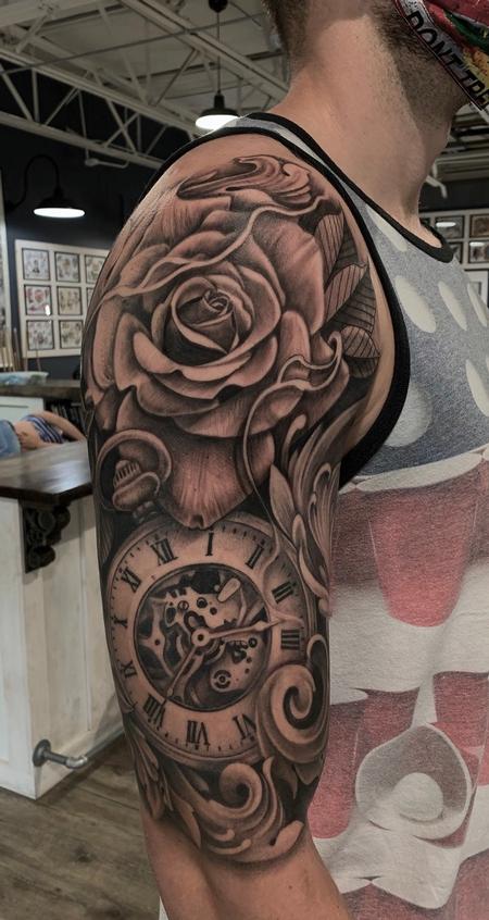 tattoos/ - Rose and clock - 142176